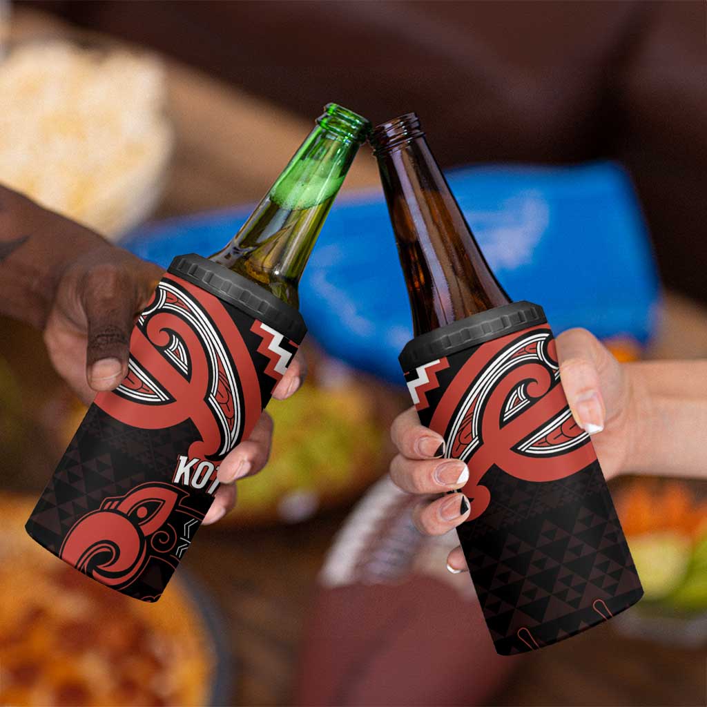 Maori Waitangi 4 in 1 Can Cooler Tumbler Kotahitanga Poutama Mix Whakairo - Aussie Hoodie