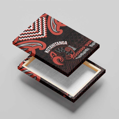 Maori Waitangi Canvas Wall Art Kotahitanga Poutama Mix Whakairo - Aussie Hoodie