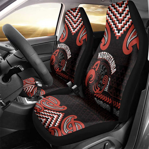 Maori Waitangi Car Seat Cover Kotahitanga Poutama Mix Whakairo - Aussie Hoodie