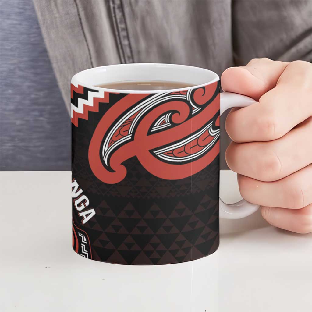 Maori Waitangi Ceramic Mug Kotahitanga Poutama Mix Whakairo - Aussie Hoodie