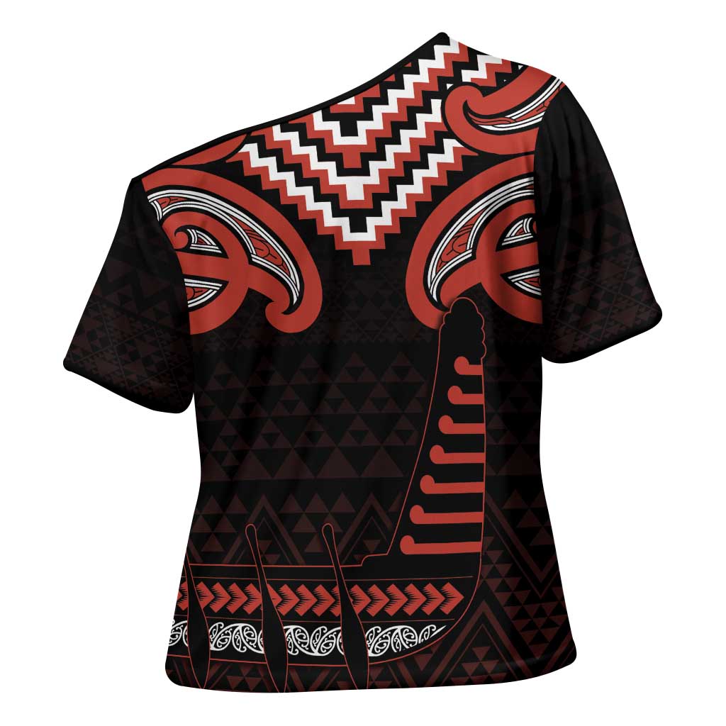Maori Waitangi Cross Shoulder Shirt Kotahitanga Poutama Mix Whakairo - Aussie Hoodie
