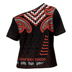 Maori Waitangi Cross Shoulder Shirt Kotahitanga Poutama Mix Whakairo - Aussie Hoodie