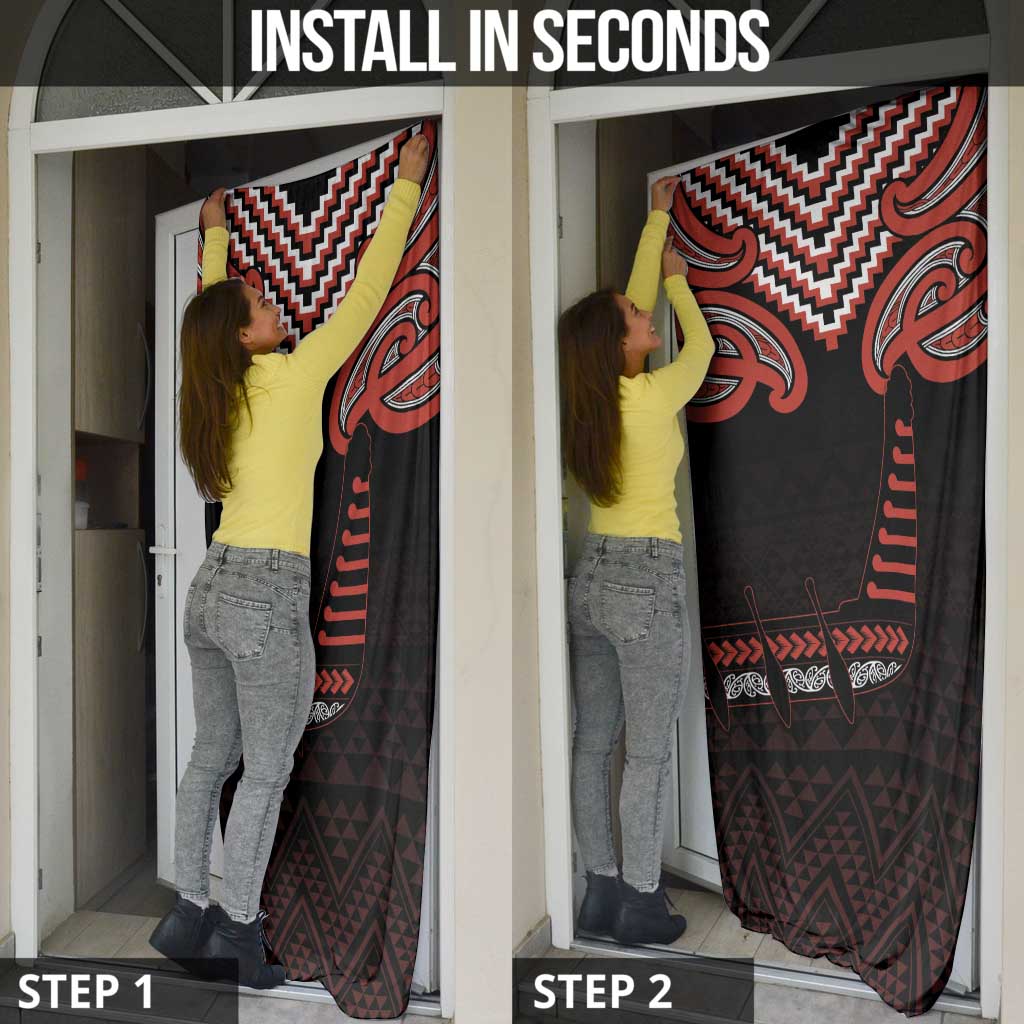 Maori Waitangi Door Cover Kotahitanga Poutama Mix Whakairo - Aussie Hoodie