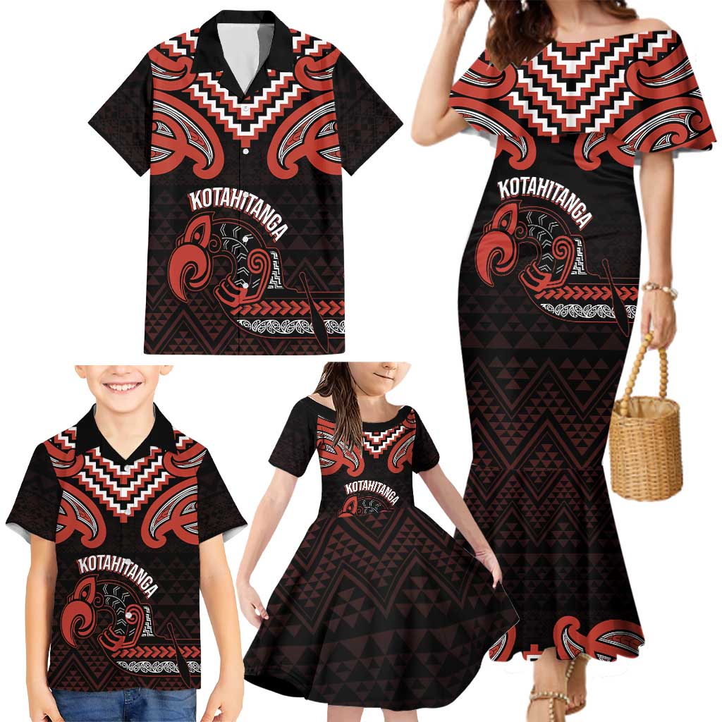 Maori Waitangi Family Matching Mermaid Dress and Hawaiian Shirt Kotahitanga Poutama Mix Whakairo - Aussie Hoodie