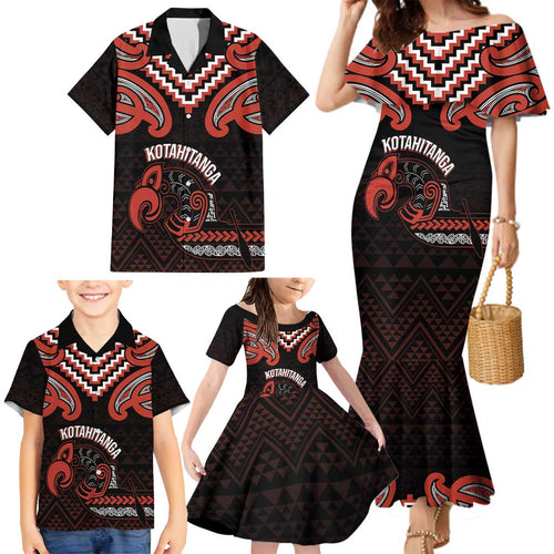 Maori Waitangi Family Matching Mermaid Dress and Hawaiian Shirt Kotahitanga Poutama Mix Whakairo - Aussie Hoodie