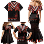 Maori Waitangi Family Matching Mermaid Dress and Hawaiian Shirt Kotahitanga Poutama Mix Whakairo - Aussie Hoodie