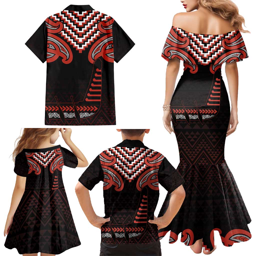 Maori Waitangi Family Matching Mermaid Dress and Hawaiian Shirt Kotahitanga Poutama Mix Whakairo - Aussie Hoodie