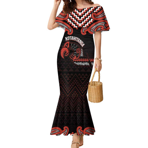 Maori Waitangi Family Matching Mermaid Dress and Hawaiian Shirt Kotahitanga Poutama Mix Whakairo - Aussie Hoodie