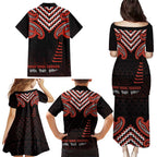 Maori Waitangi Family Matching Puletasi and Hawaiian Shirt Kotahitanga Poutama Mix Whakairo - Aussie Hoodie