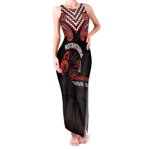 Maori Waitangi Family Matching Tank Maxi Dress and Hawaiian Shirt Kotahitanga Poutama Mix Whakairo - Aussie Hoodie