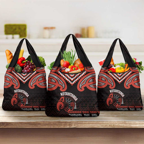 Maori Waitangi Grocery Bag Kotahitanga Poutama Mix Whakairo - Aussie Hoodie