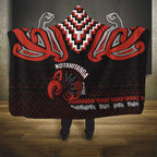 Maori Waitangi Hooded Blanket Kotahitanga Poutama Mix Whakairo - Aussie Hoodie