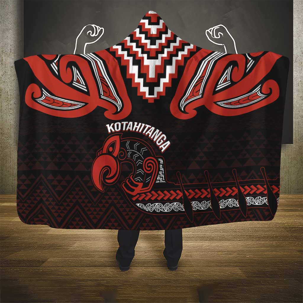 Maori Waitangi Hooded Blanket Kotahitanga Poutama Mix Whakairo - Aussie Hoodie