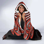 Maori Waitangi Hooded Blanket Kotahitanga Poutama Mix Whakairo - Aussie Hoodie