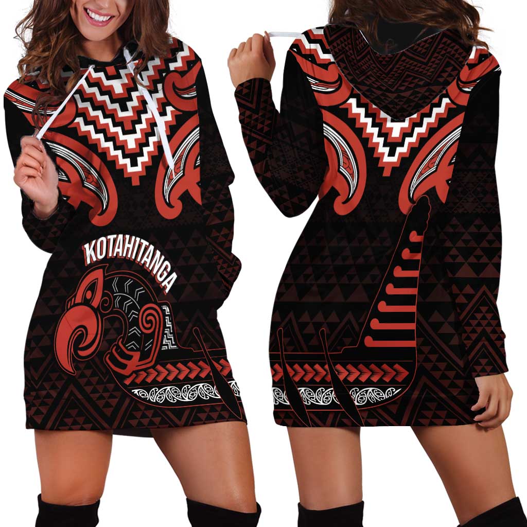 Maori Waitangi Hoodie Dress Kotahitanga Poutama Mix Whakairo - Aussie Hoodie