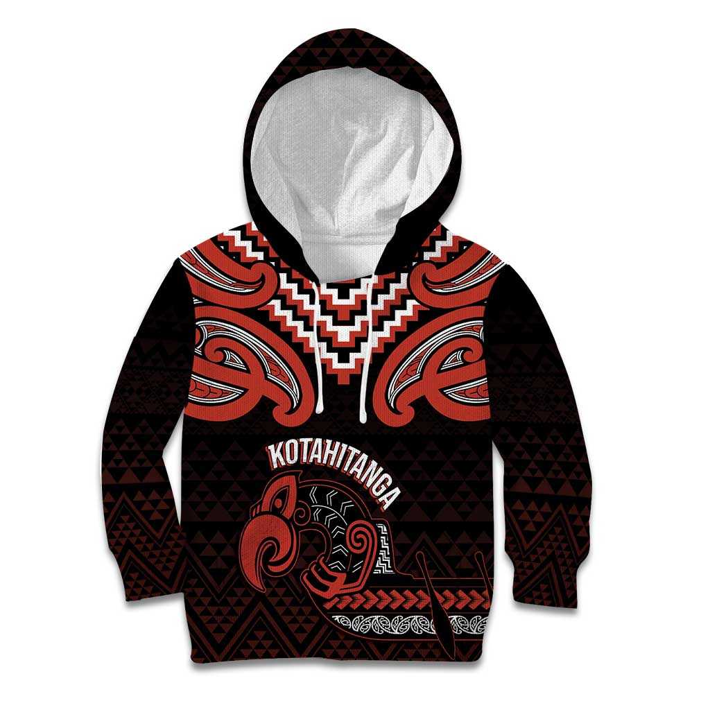 Maori Waitangi Kid Hoodie Kotahitanga Poutama Mix Whakairo - Aussie Hoodie