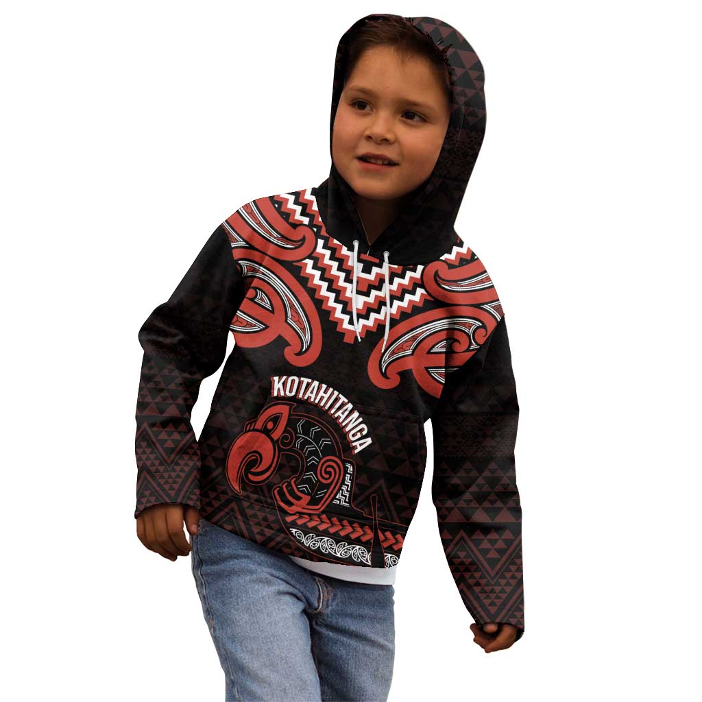 Maori Waitangi Kid Hoodie Kotahitanga Poutama Mix Whakairo - Aussie Hoodie