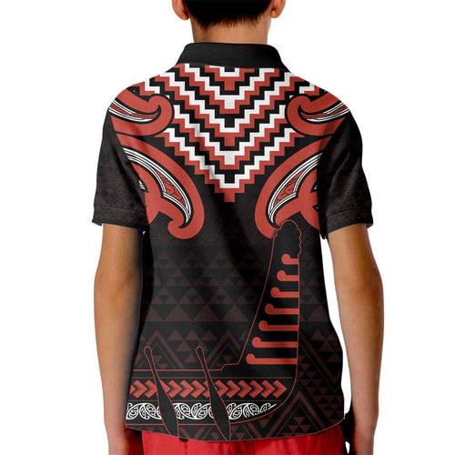 Maori Waitangi Kid Polo Shirt Kotahitanga Poutama Mix Whakairo - Aussie Hoodie