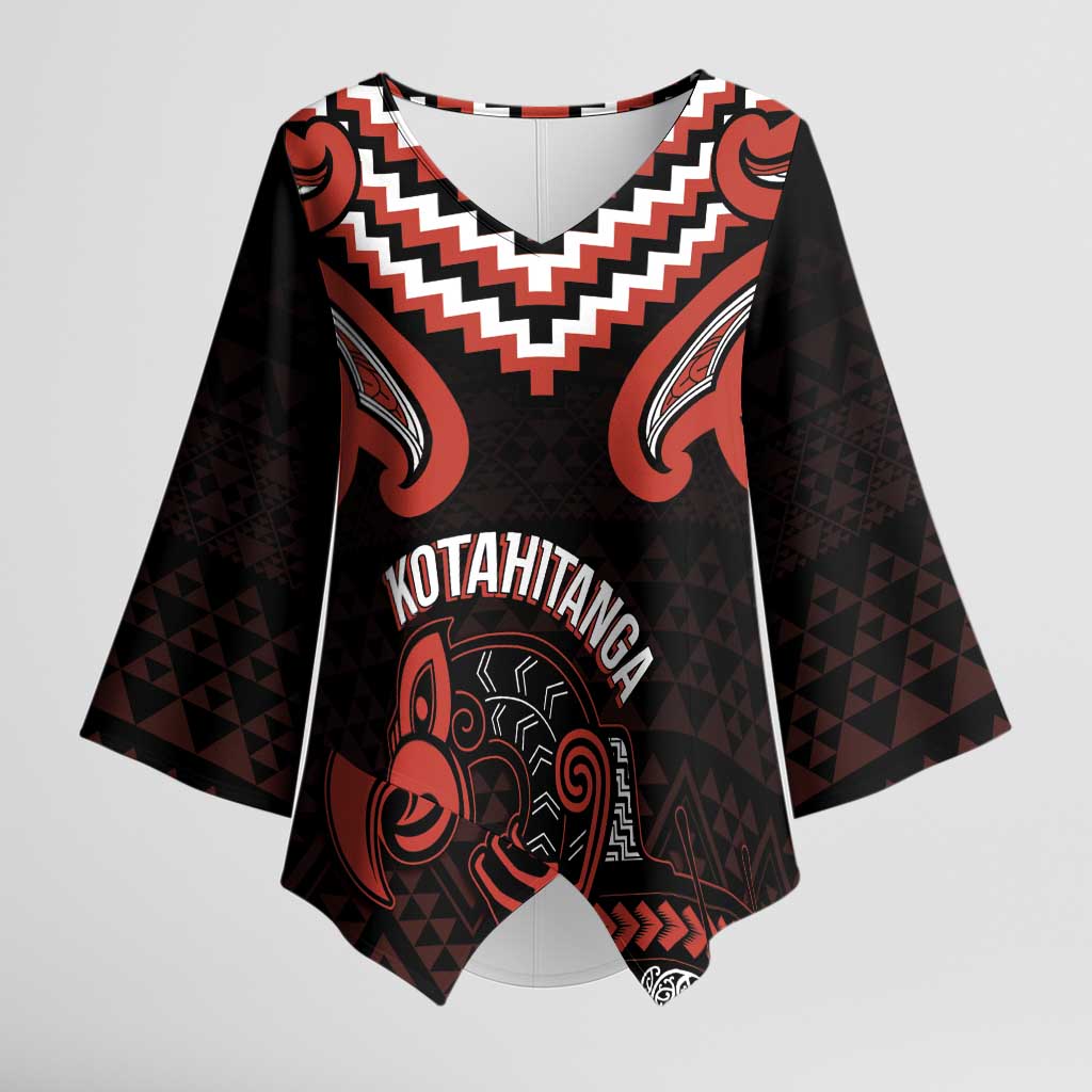 Maori Waitangi Kimono Sleeve Blouse Kotahitanga Poutama Mix Whakairo - Aussie Hoodie
