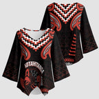 Maori Waitangi Kimono Sleeve Blouse Kotahitanga Poutama Mix Whakairo - Aussie Hoodie