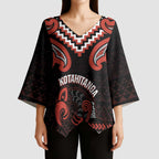 Maori Waitangi Kimono Sleeve Blouse Kotahitanga Poutama Mix Whakairo - Aussie Hoodie