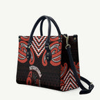 Maori Waitangi Leather Bag Kotahitanga Poutama Mix Whakairo - Aussie Hoodie
