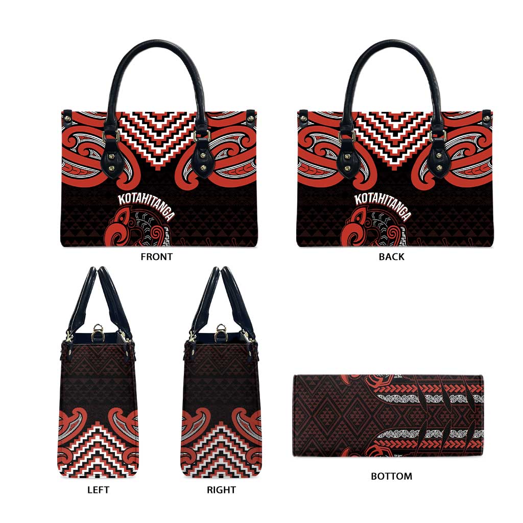 Maori Waitangi Leather Bag Kotahitanga Poutama Mix Whakairo - Aussie Hoodie
