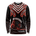 Maori Waitangi Long Sleeve Shirt Kotahitanga Poutama Mix Whakairo - Aussie Hoodie