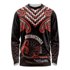 Maori Waitangi Long Sleeve Shirt Kotahitanga Poutama Mix Whakairo - Aussie Hoodie