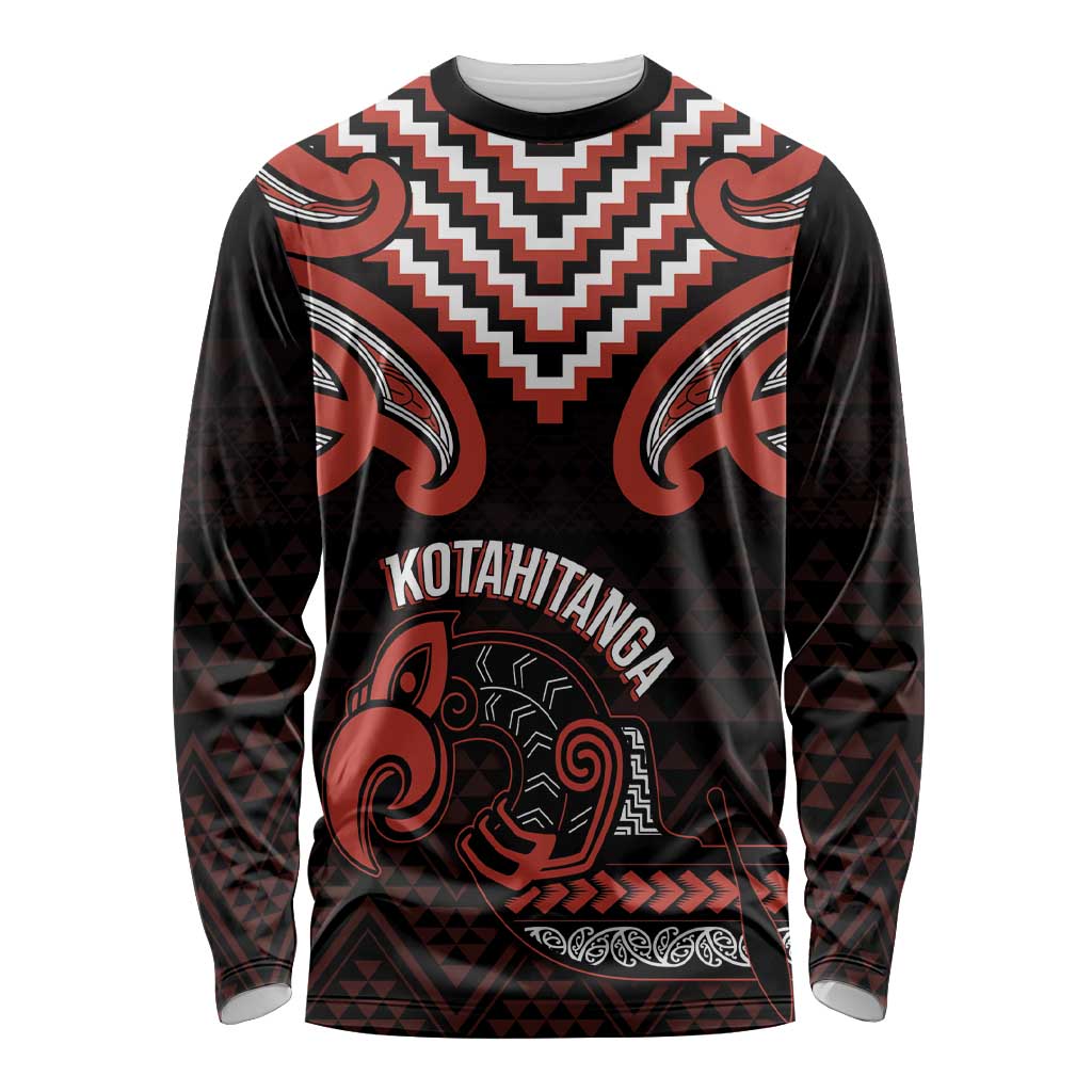 Maori Waitangi Long Sleeve Shirt Kotahitanga Poutama Mix Whakairo - Aussie Hoodie