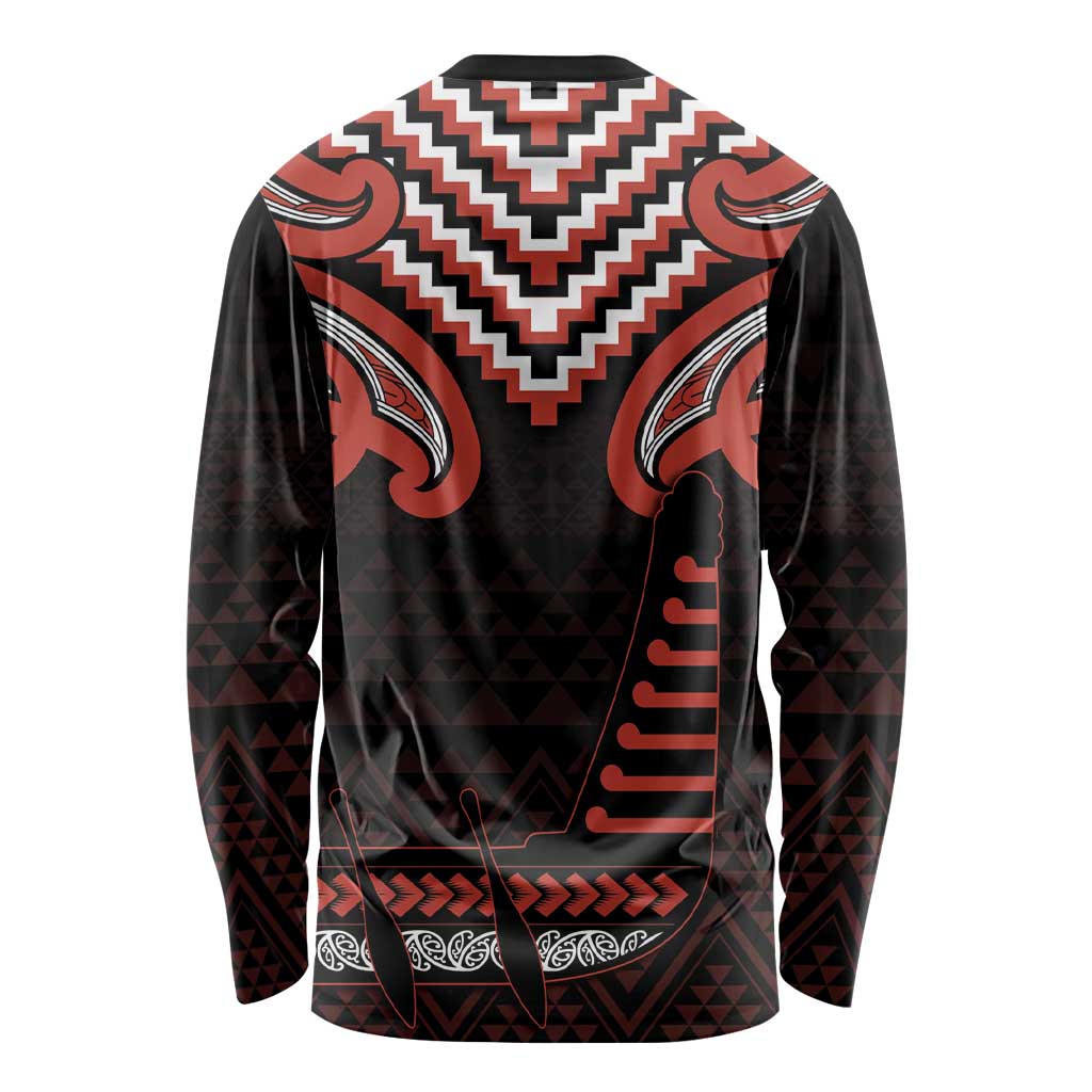Maori Waitangi Long Sleeve Shirt Kotahitanga Poutama Mix Whakairo - Aussie Hoodie