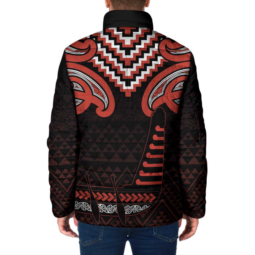 Maori Waitangi Padded Jacket Kotahitanga Poutama Mix Whakairo - Aussie Hoodie