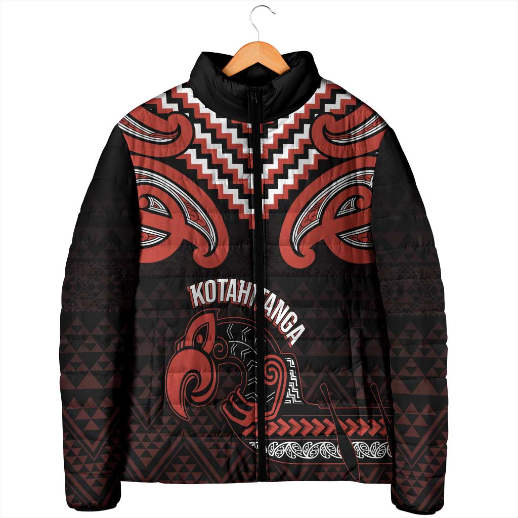 Maori Waitangi Padded Jacket Kotahitanga Poutama Mix Whakairo - Aussie Hoodie