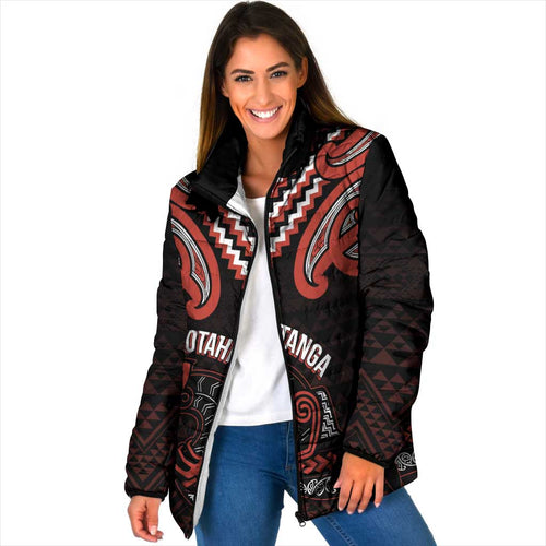 Maori Waitangi Padded Jacket Kotahitanga Poutama Mix Whakairo - Aussie Hoodie