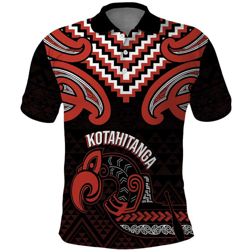 Maori Waitangi Polo Shirt Kotahitanga Poutama Mix Whakairo - Aussie Hoodie
