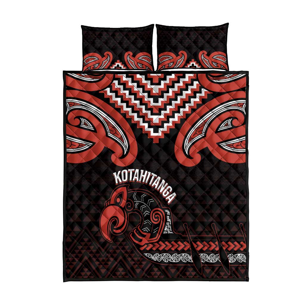 Maori Waitangi Quilt Bed Set Kotahitanga Poutama Mix Whakairo - Aussie Hoodie