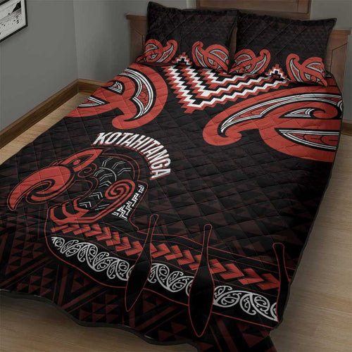 Maori Waitangi Quilt Bed Set Kotahitanga Poutama Mix Whakairo - Aussie Hoodie