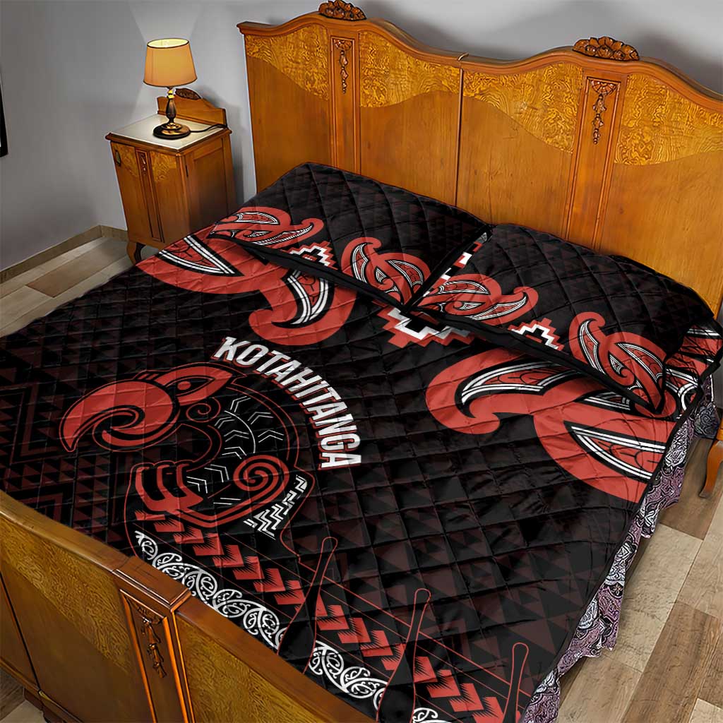 Maori Waitangi Quilt Bed Set Kotahitanga Poutama Mix Whakairo - Aussie Hoodie