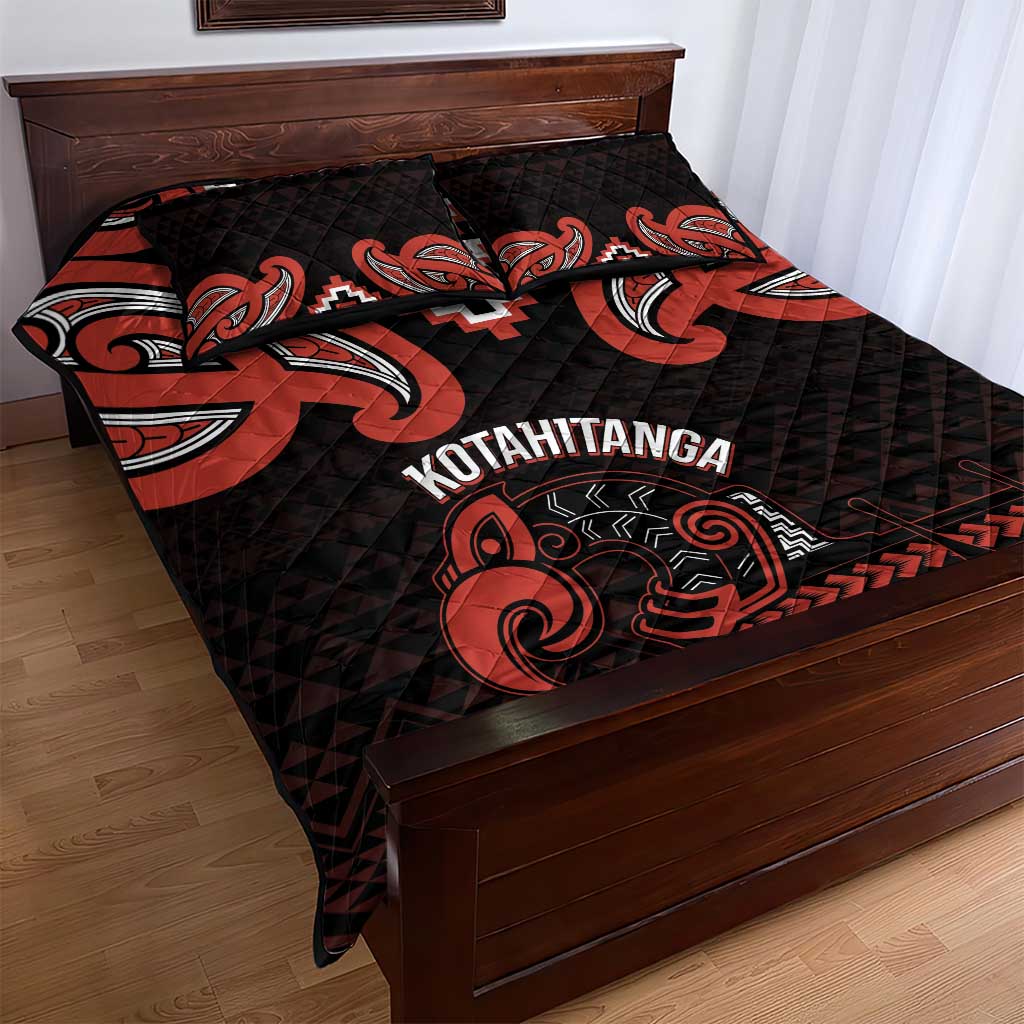 Maori Waitangi Quilt Bed Set Kotahitanga Poutama Mix Whakairo - Aussie Hoodie