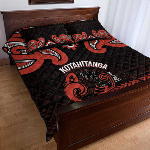 Maori Waitangi Quilt Bed Set Kotahitanga Poutama Mix Whakairo - Aussie Hoodie