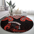 Maori Waitangi Round Carpet Kotahitanga Poutama Mix Whakairo - Aussie Hoodie