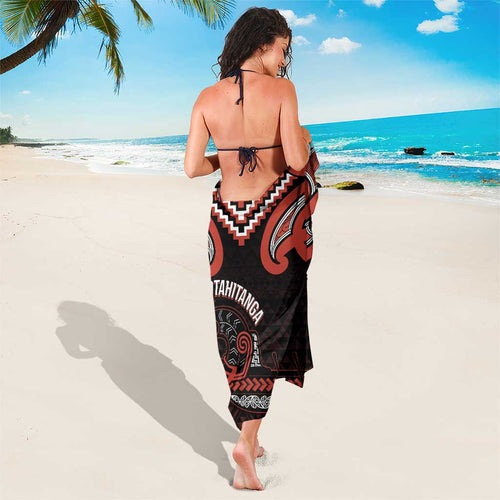 Maori Waitangi Sarong Kotahitanga Poutama Mix Whakairo - Aussie Hoodie