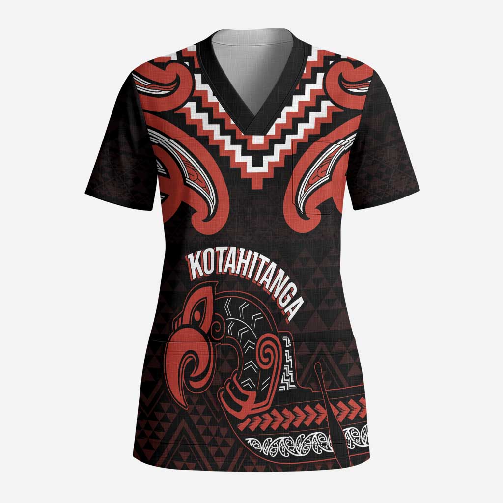 Maori Waitangi Scrub Top Kotahitanga Poutama Mix Whakairo - Aussie Hoodie