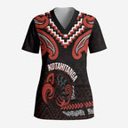 Maori Waitangi Scrub Top Kotahitanga Poutama Mix Whakairo - Aussie Hoodie