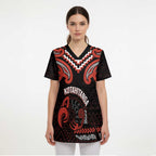 Maori Waitangi Scrub Top Kotahitanga Poutama Mix Whakairo - Aussie Hoodie