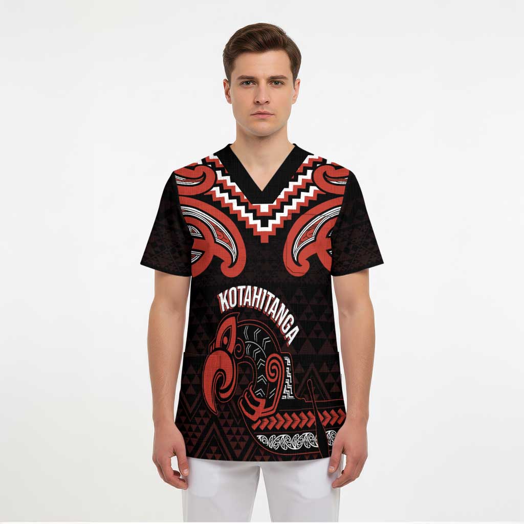 Maori Waitangi Scrub Top Kotahitanga Poutama Mix Whakairo - Aussie Hoodie