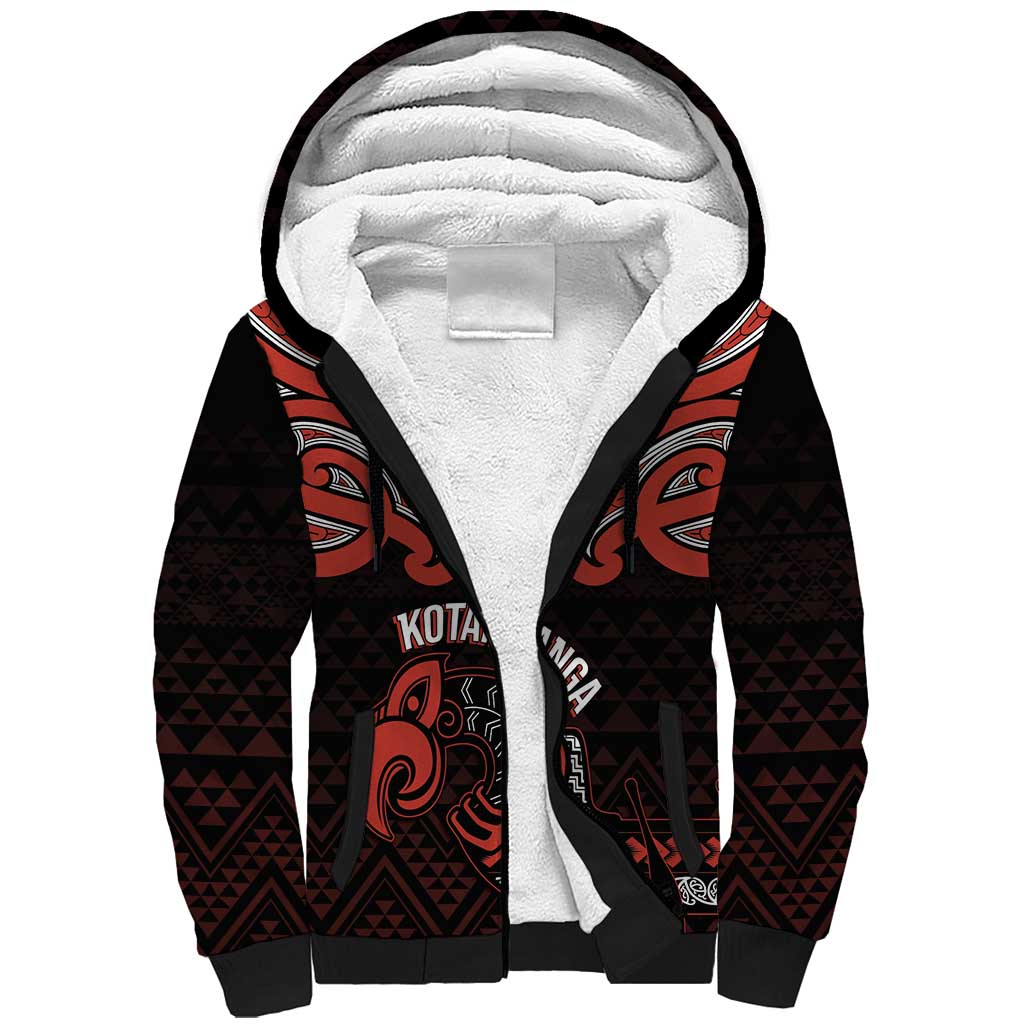 Maori Waitangi Sherpa Hoodie Kotahitanga Poutama Mix Whakairo - Aussie Hoodie