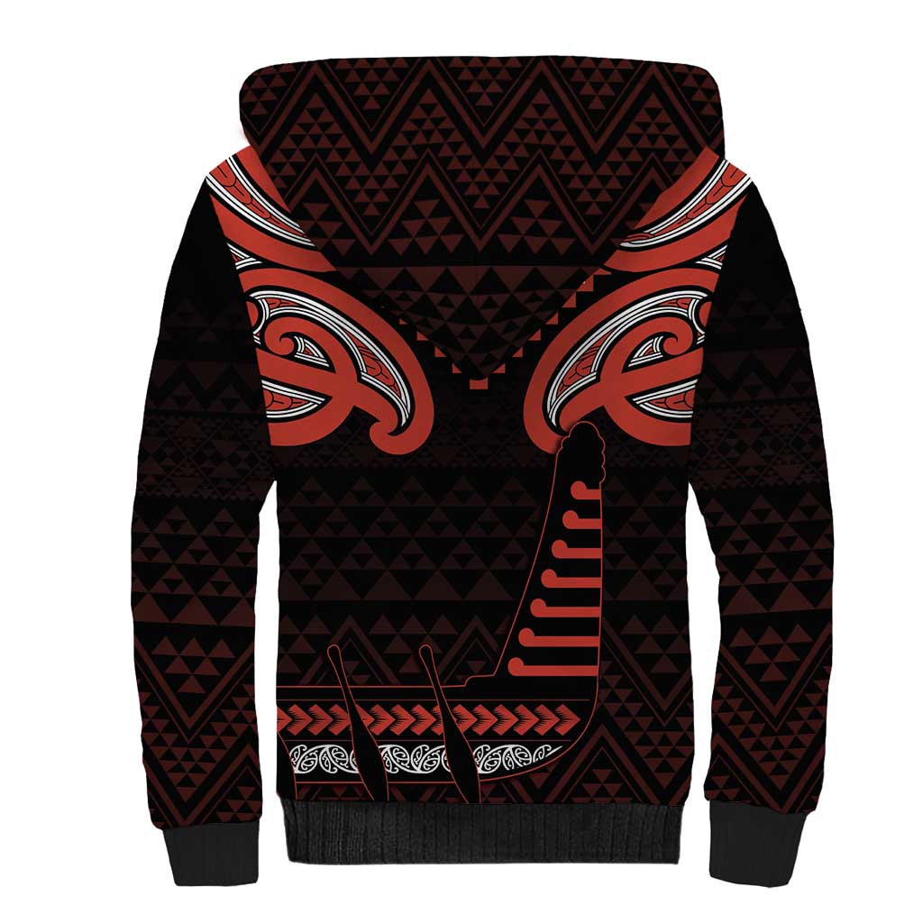 Maori Waitangi Sherpa Hoodie Kotahitanga Poutama Mix Whakairo - Aussie Hoodie
