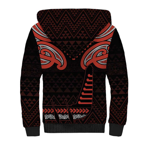 Maori Waitangi Sherpa Hoodie Kotahitanga Poutama Mix Whakairo - Aussie Hoodie