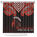 Maori Waitangi Shower Curtain Kotahitanga Poutama Mix Whakairo - Aussie Hoodie